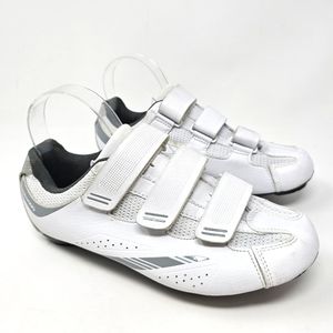 Tommaso Pista 100 Cycling Shoes Womens Size 7 White Gray Silver‎
